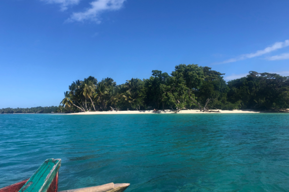 The view of Ile aux Nattes from the south point of Sainte Marie, Madagascar
