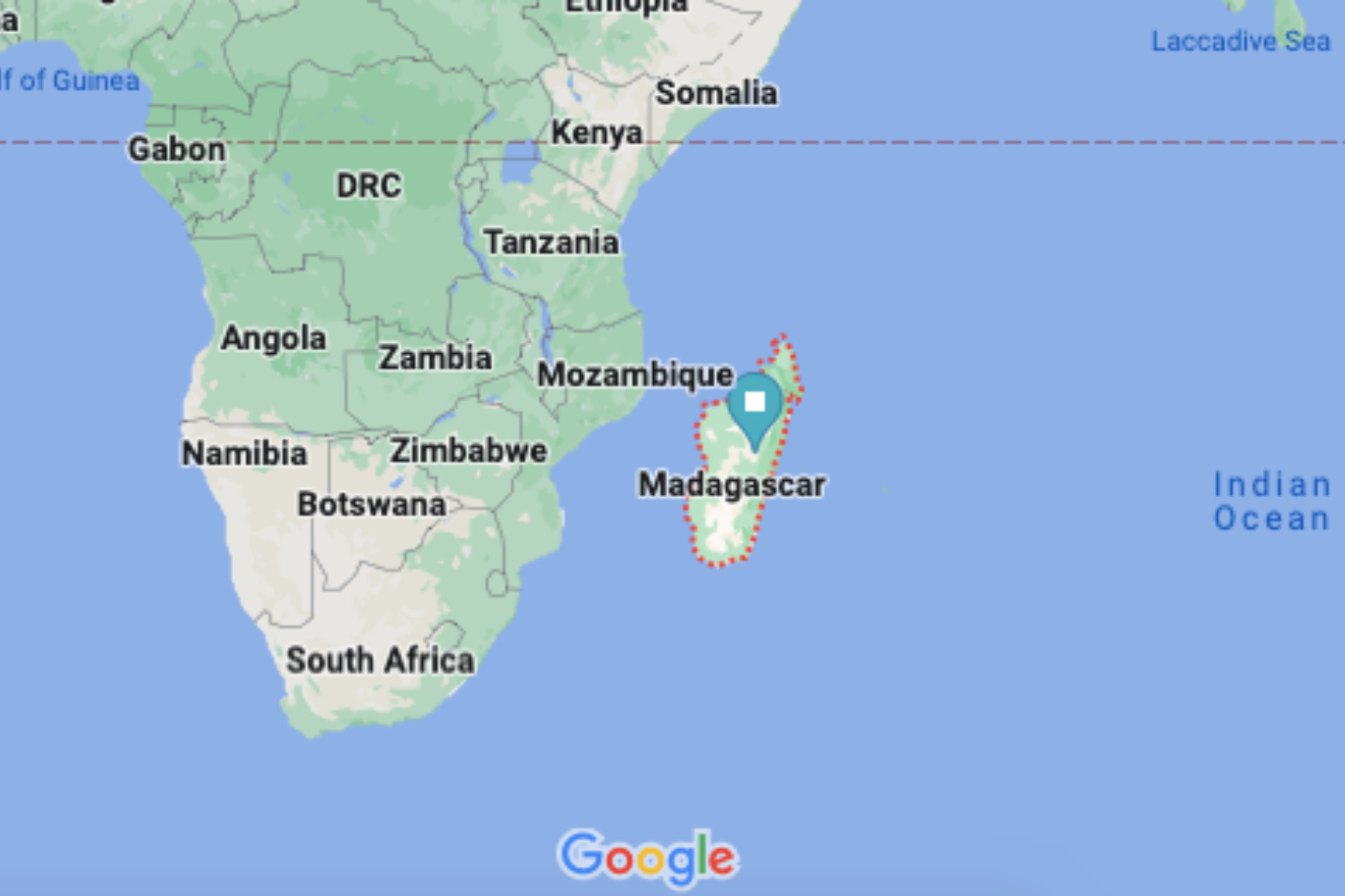 madagascar location longitude and latitude